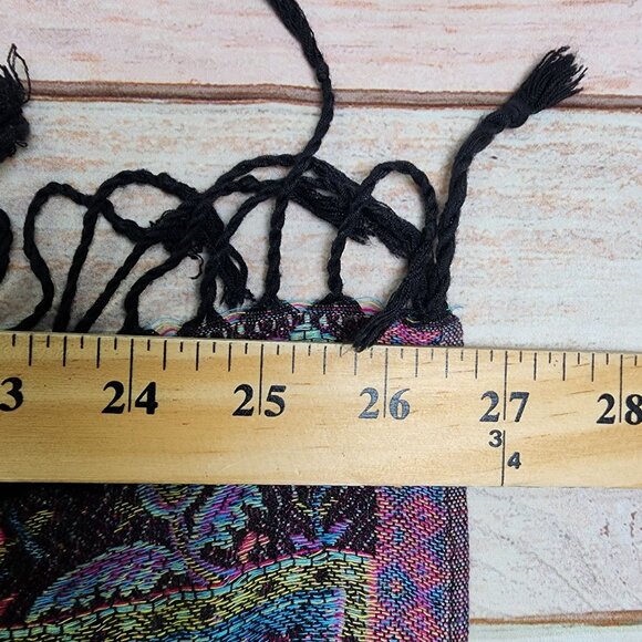 Cashmere Paisley Scarf Shawl With Fringe Multicolor 74" X 26" From Jerusalem - Picture 8 of 9